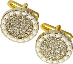 Men Cufflinks Chain Edge Rhinestone Elegant Sparkling Wedding Business Graduation Formal Shirt Accessories