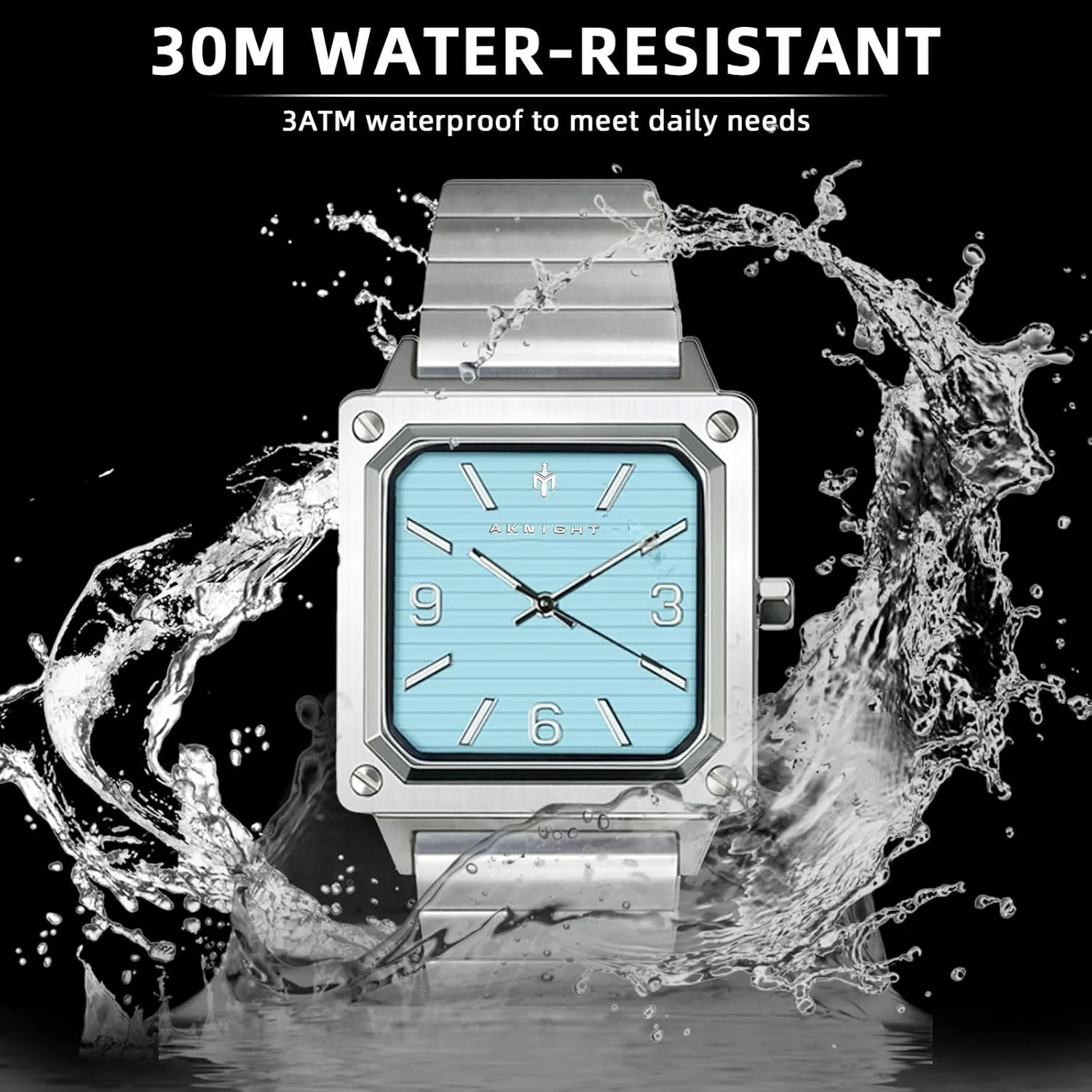 Men Watch Waterproof Stainless Steel Watch for Men Analog Chronograph Fashion Watch, Easy Read Men Dress Watch Luminous Watch Elegant Gift