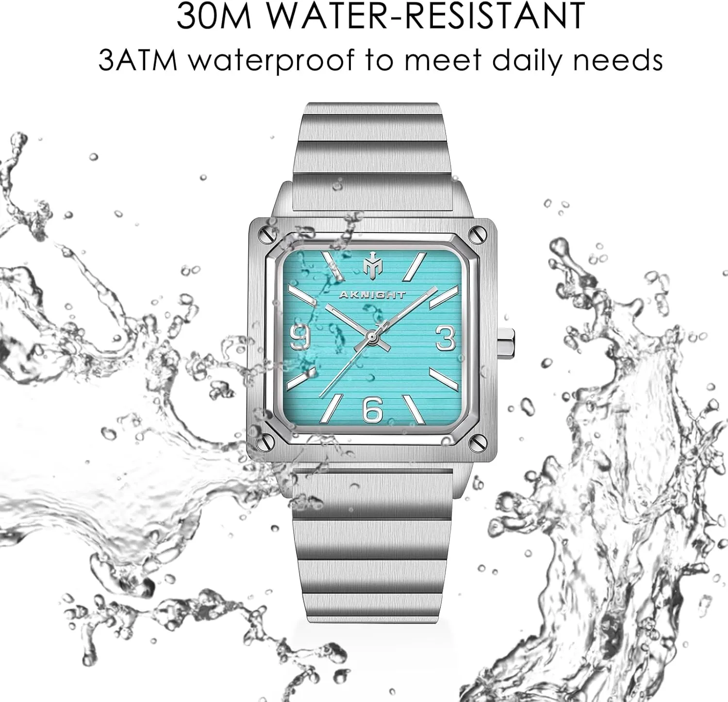 Men Watch Waterproof Stainless Steel Watch for Men Analog Chronograph Fashion Watch, Easy Read Men Dress Watch Luminous Watch Elegant Gift