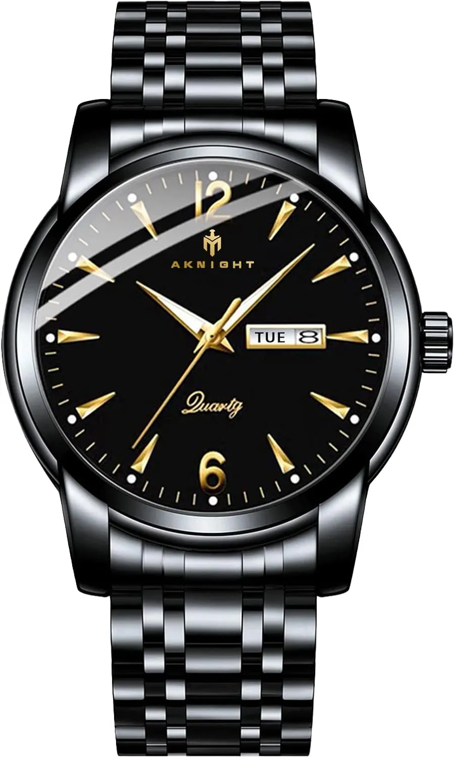 Men Watches, Stainless Steel Watches for Men Waterproof Business Chronograph Quartz Analog Cheap Men's Wrist Watch, Minimalist Dress Watch