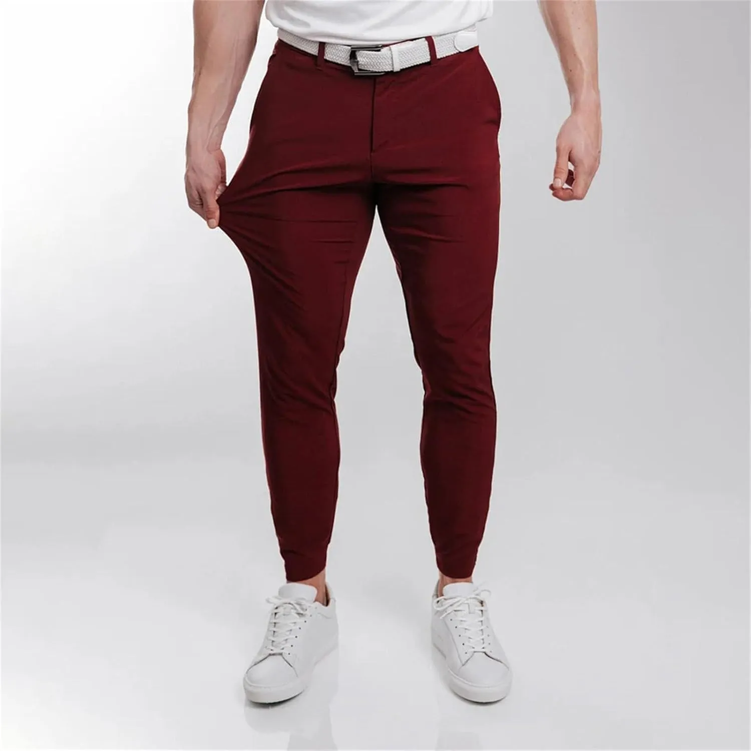Mens 2023 Chino Skinny Pants Classic Fit Flat Front Stretch Solid Chino Deck Pants Business Casual Chinos Suit Pants
