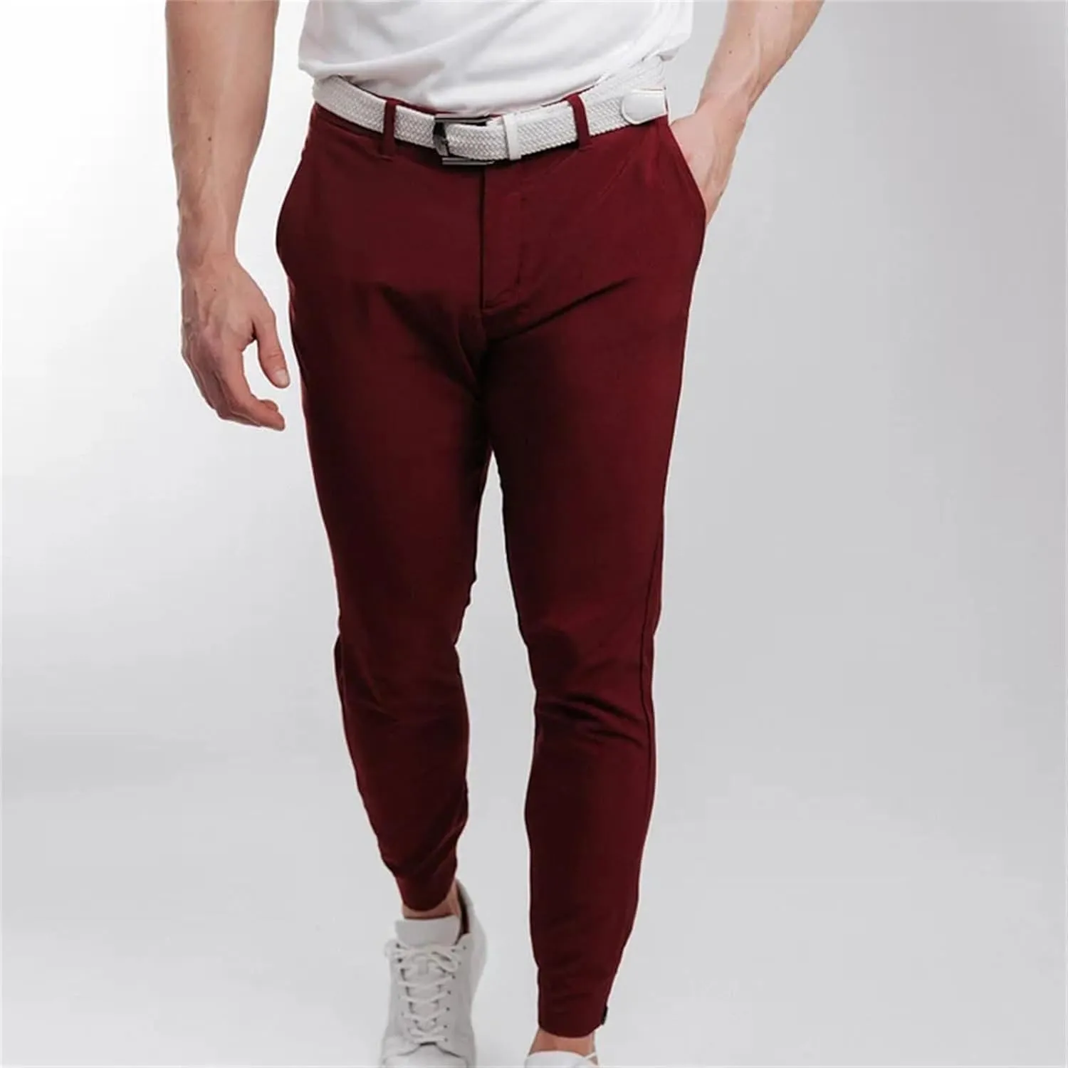 Mens 2023 Chino Skinny Pants Classic Fit Flat Front Stretch Solid Chino Deck Pants Business Casual Chinos Suit Pants