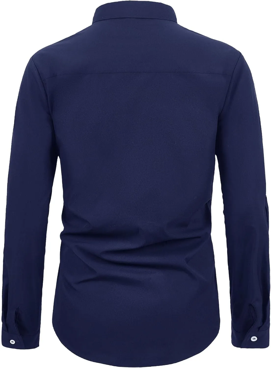 Men's Business Double-Breasted Slim Fit Shirt Classic Cruise Long Sleeve Dress Shirt Collared Shirt for Prom