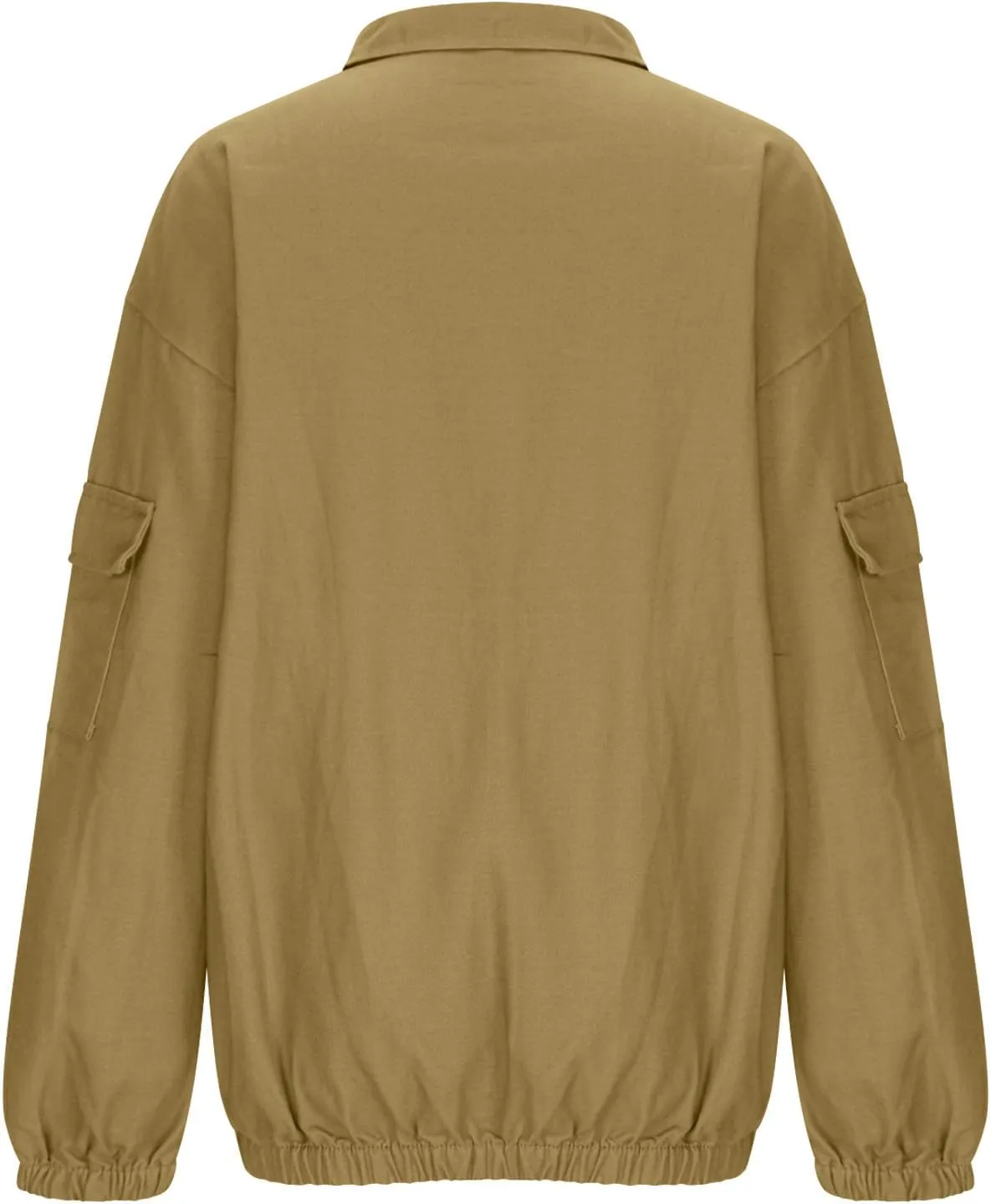 Mens Button Down Lapel Collar Jacket Long Sleeve Casual Shacket Jackets Vintage Lightweight Jacket with Pockets