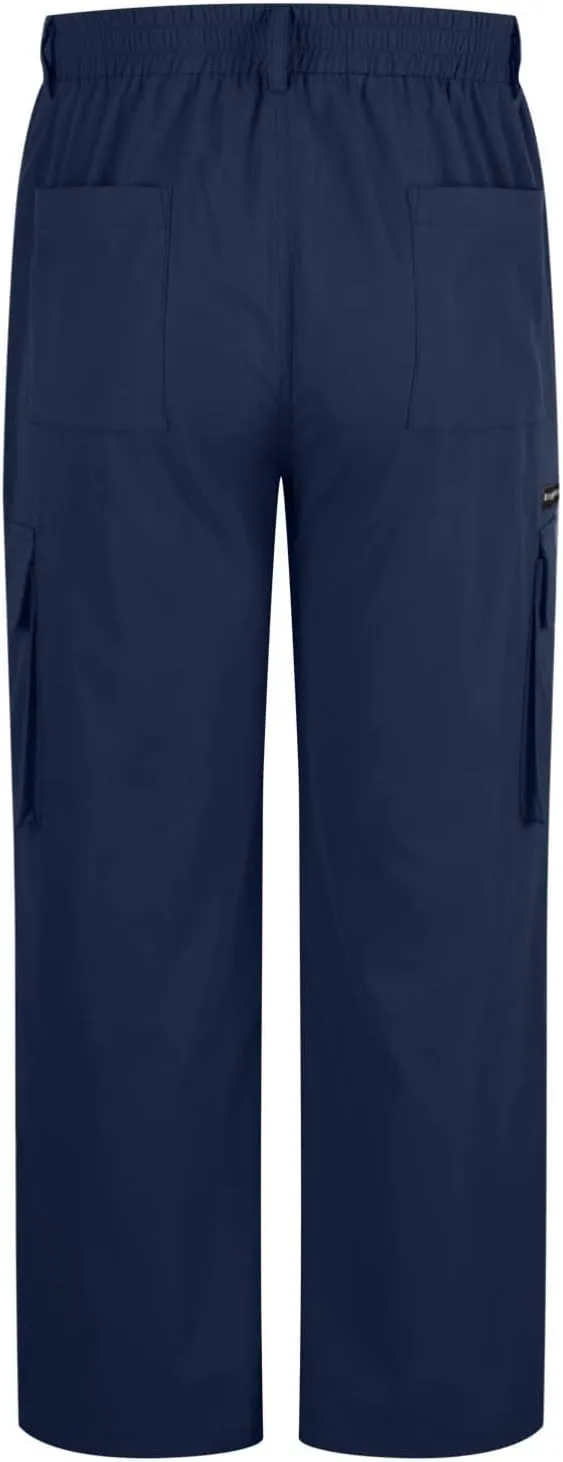Men's Cargo Pants Stretch Drawstring Waist Casual Relaxed Outdoor Hiking Travel Zipper Side Pockets Versatile Daily