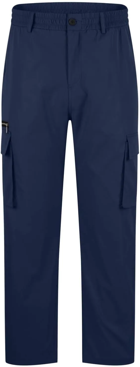 Men's Cargo Pants Stretch Drawstring Waist Casual Relaxed Outdoor Hiking Travel Zipper Side Pockets Versatile Daily
