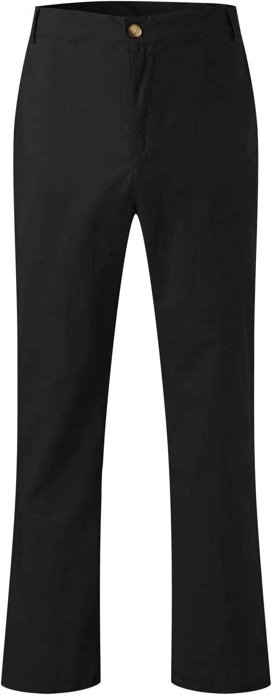 Mens Casual Linen Pants Loose Fit Lightweight Drawstring Elastic Waist Summer Beach Yoga Pants Lightweight Trousers