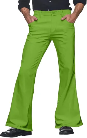 Mens Casual Pants Flare Pants Solid Color Outdoor Stretch Comfortable Hiking Comfy Wide Leg Disco Pant with Pockets