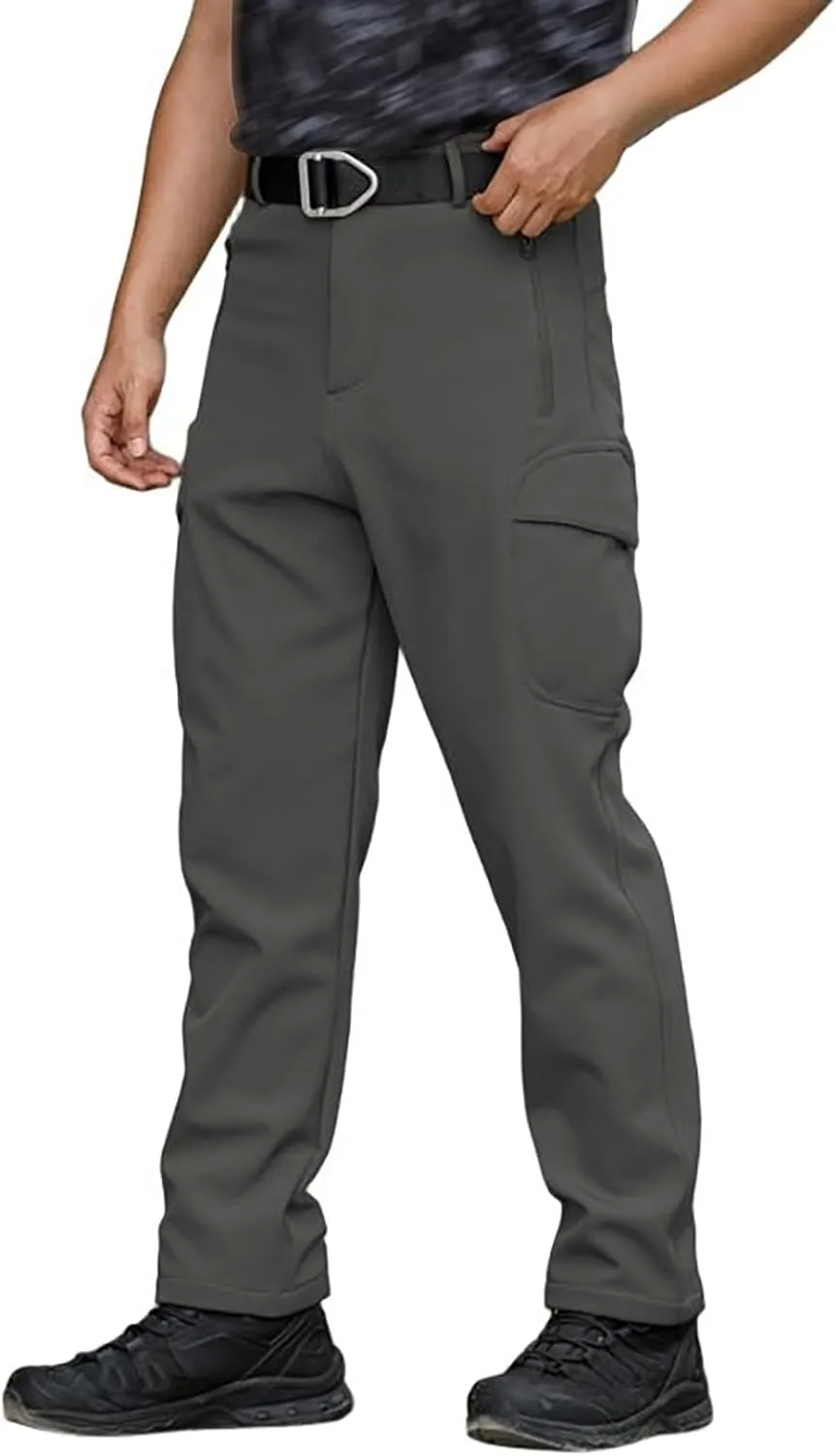 Men's Casual Pants Outdoor Loose Fit Comfortable Softshell Work Pants for Hiking Travel and Daily Wear