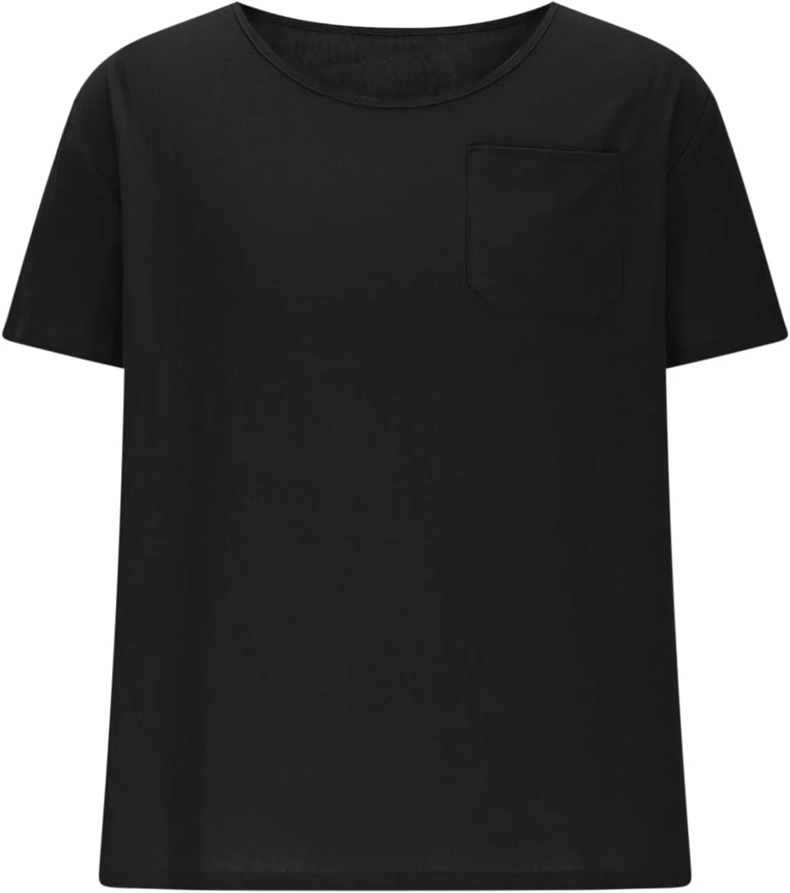 Men's Cotton Linen T Shirt Short Sleeve Crew Neck Tops Casual Summer Lightweight Loose Classic Basic Tee Shirts