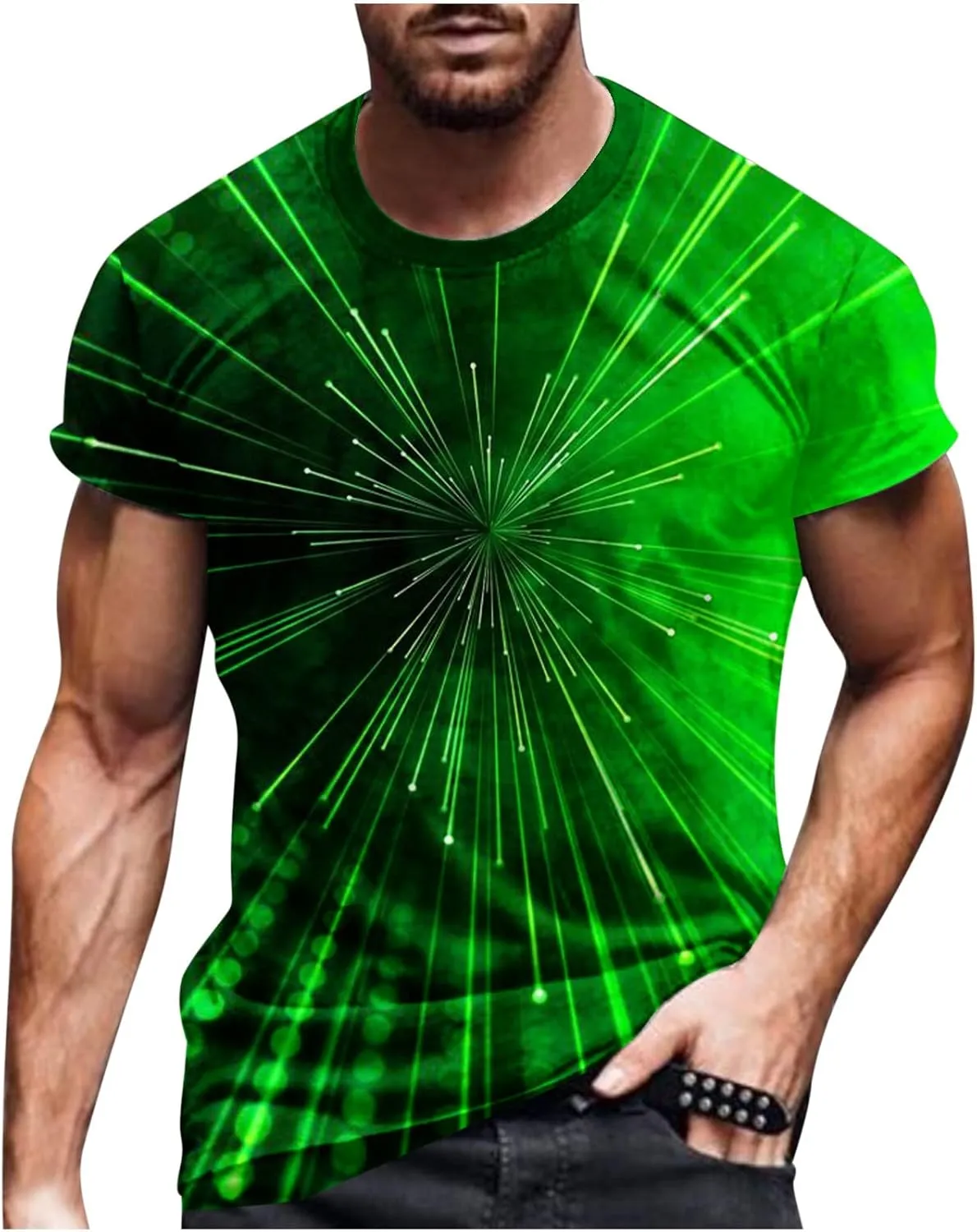 Mens Fashion 3D Print T-Shirts 2023 Casual Summer Tops Funny Graphics Pattern Crewneck Short Sleeve Tees for Men