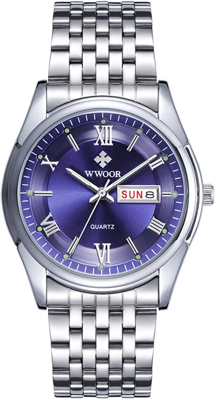 Men's Fashion Analog Quartz Business Watch Luminous Casual Roman Numeral Waterproof Sport Watch