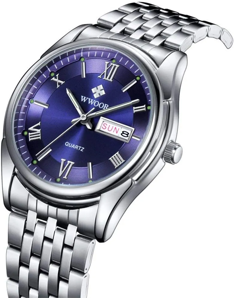 Men's Fashion Analog Quartz Business Watch Luminous Casual Roman Numeral Waterproof Sport Watch