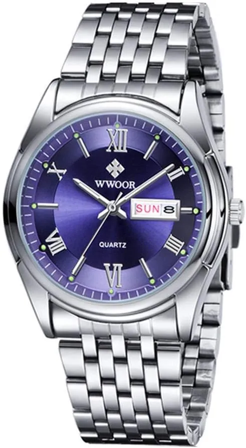 Men's Fashion Analog Quartz Business Watch Luminous Casual Roman Numeral Waterproof Sport Watch