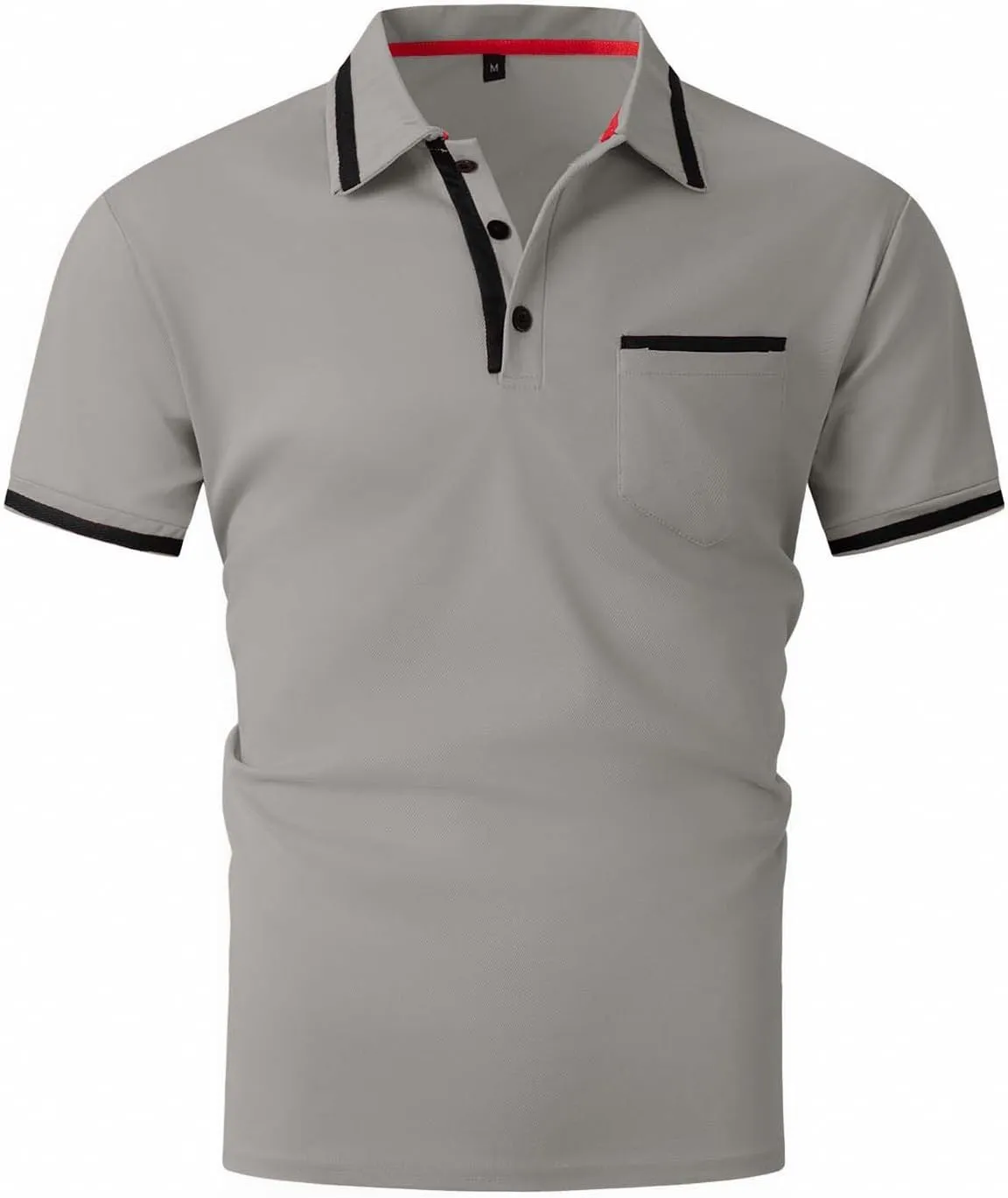 Men's Golf Polo Shirts Button Down Short Sleeve Classic Fit Blouse Tunic Tops Gym Muscle Tees Sports Workout Shirts