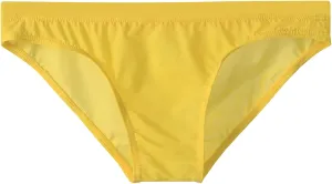Mens Ice Silk Underwear Sexy Transparent Briefs Low Waist Lingerie Seamless Breathable Panties Summer Sportwear Yellow