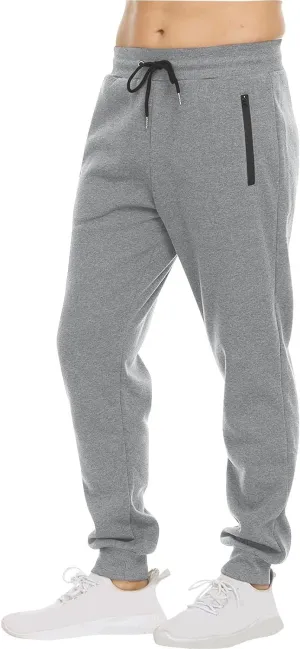 Men's Jogger Sweatpants Athletic Slim Fit Drawstring Waist Stretch Casual Gym Workout Soft Versatile Zipper Pockets