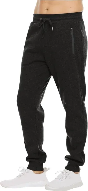 Men's Jogger Sweatpants Athletic Slim Fit Drawstring Waist Stretch Casual Gym Workout Soft Versatile Zipper Pockets