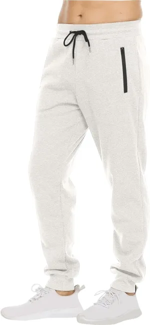 Men's Jogger Sweatpants Athletic Slim Fit Drawstring Waist Stretch Casual Gym Workout Soft Versatile Zipper Pockets