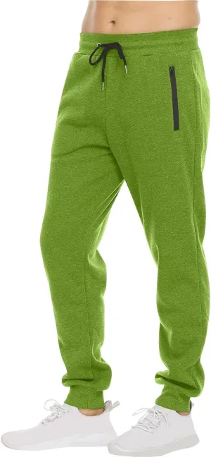 Men's Jogger Sweatpants Athletic Slim Fit Drawstring Waist Stretch Casual Gym Workout Soft Versatile Zipper Pockets