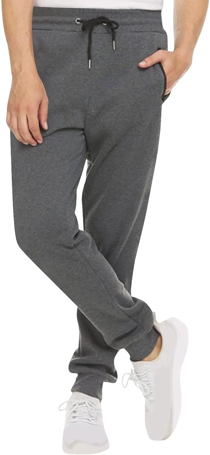 Men's Jogger Sweatpants Athletic Slim Fit Drawstring Waist Stretch Casual Gym Workout Soft Versatile Zipper Pockets