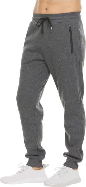 Men's Jogger Sweatpants Athletic Slim Fit Drawstring Waist Stretch Casual Gym Workout Soft Versatile Zipper Pockets