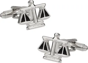 Men's Legal Cuff Links Scales of Justice Attorney Judge Lawyer Cufflinks with Travel Presentation Gift Box Groom Groomsmen Wedding Party Man