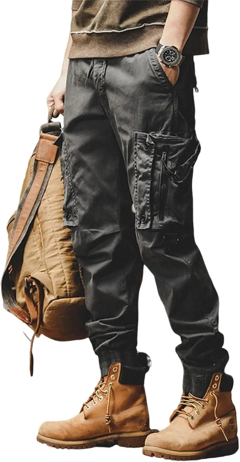 Mens Lightweight Sweatpants Tactical Work Lightweight Gym Workout Baggy Joggers Sweatpants