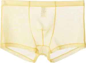Mens Mesh Lace Boxer Briefs Sexy Bulge Pouch Panties See Through Mid-Waist Underwear Seamless Breathable Sissy Boyshort