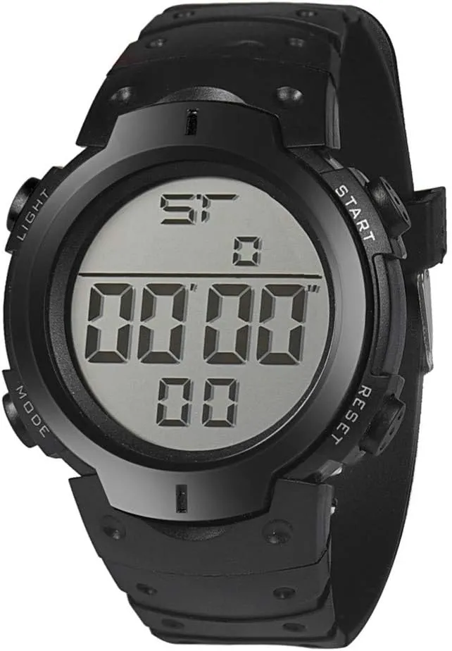 Men's Simple Digital Military Watches Large Face Sport Electronic LED Double Time Waterproof Wrist Watches for Men with Stopwatch Alarm LED Backlight