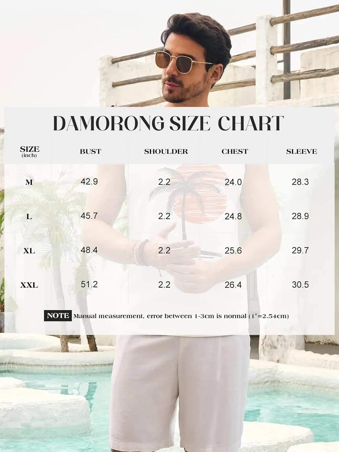 Mens Sleeveless Tank Tops Workout Gym Shirts Palm Tree Vintage Style T-Shirt