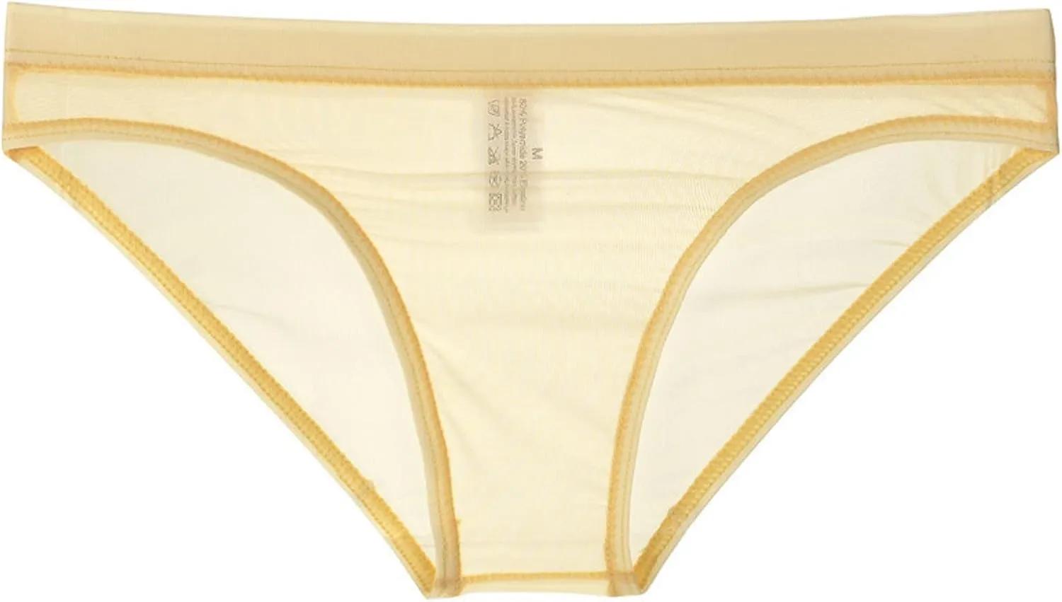 Men's Underwear Sexy Mesh Breathable Briefs See Through Lingerie Low Rise Seamless Panties Summer Cool Underpants Beige