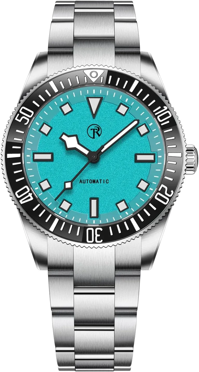 Men's Watches Automatic Waterproof Wrist Watch for Men, NH35 Mechanical Sports Stainless Steel Analog Wristwatch with C3 Lume, Self-Winding