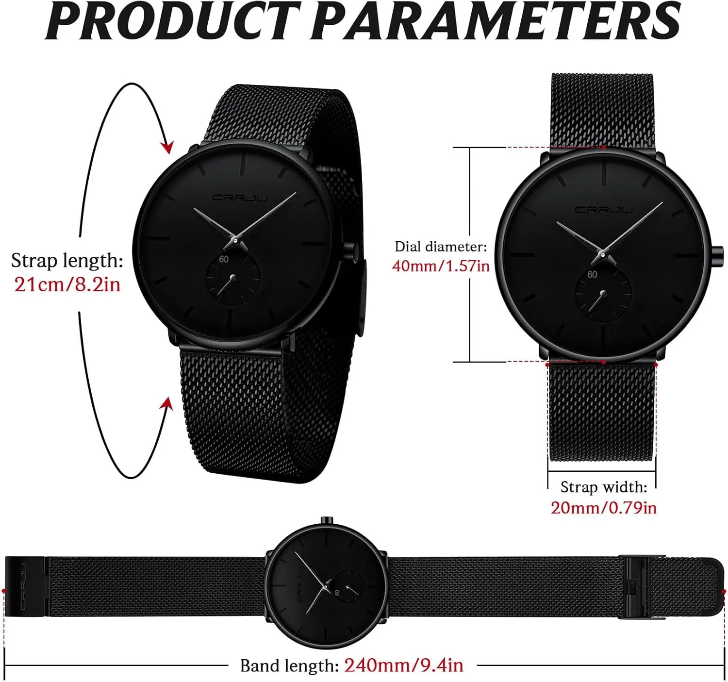 Mens Watches Ultra-Thin Minimalist Waterproof - Fashion Wrist Watch for Men Unisex Dress with Stainless Steel Mesh Band