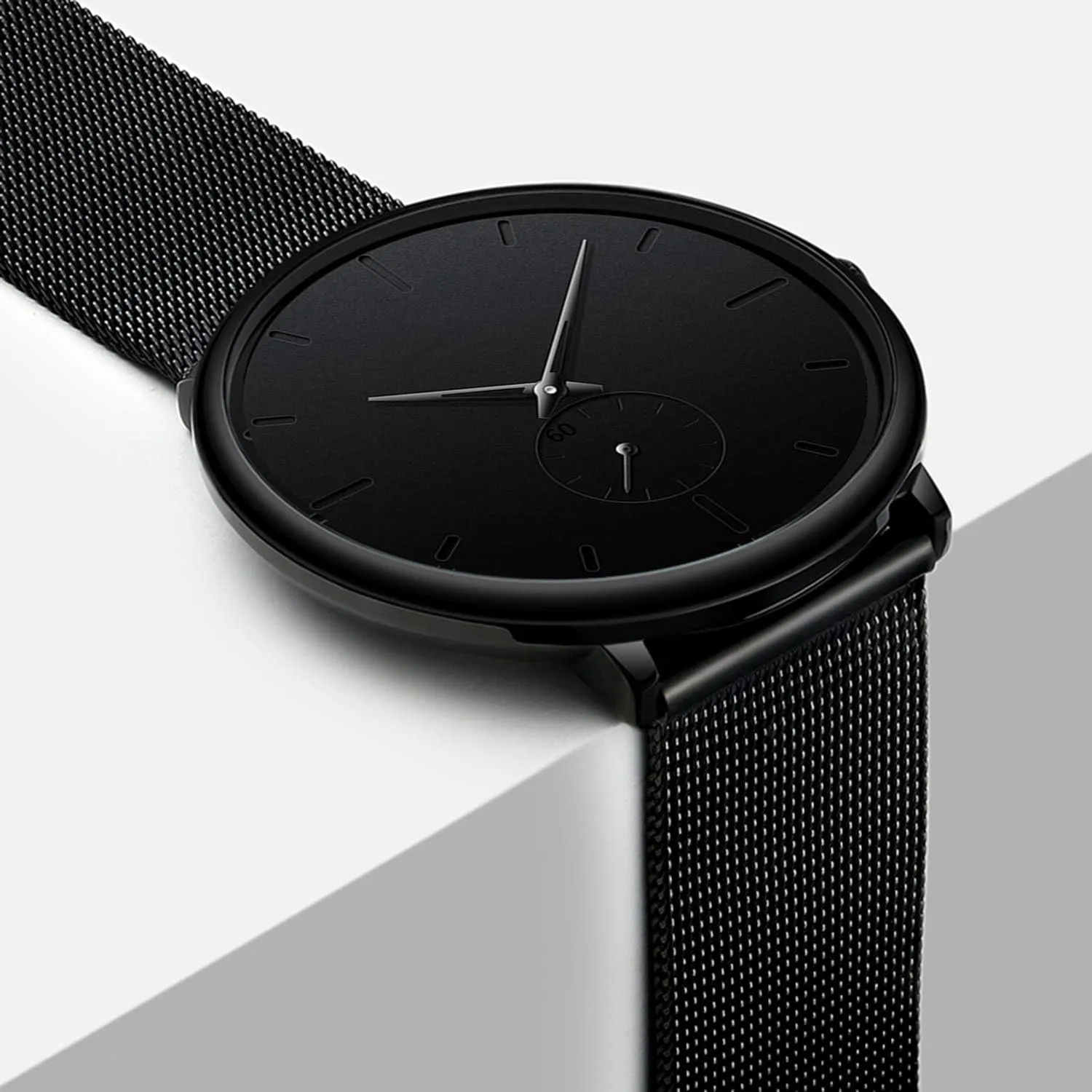 Mens Watches Ultra-Thin Minimalist Waterproof - Fashion Wrist Watch for Men Unisex Dress with Stainless Steel Mesh Band