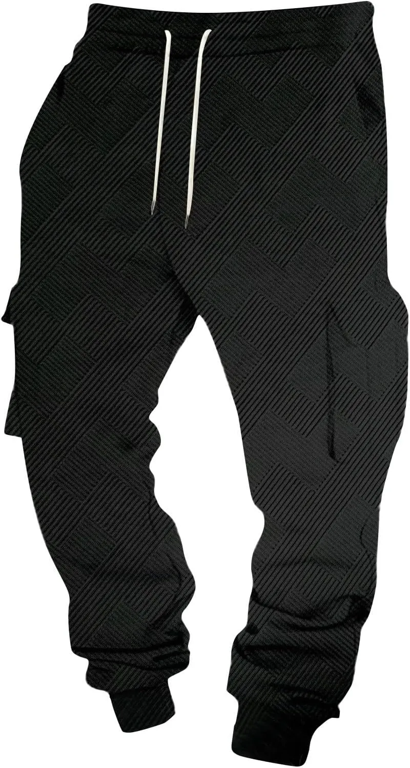 Mens Work Cargo Pants Lightweight Baggy Tactical Casual Cotton Gym Sweatpants Trousers