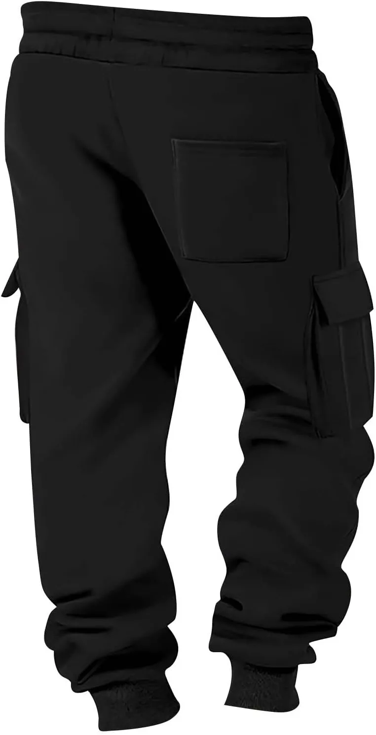 Mens Work Cargo Pants Lightweight Baggy Tactical Casual Cotton Gym Sweatpants Trousers