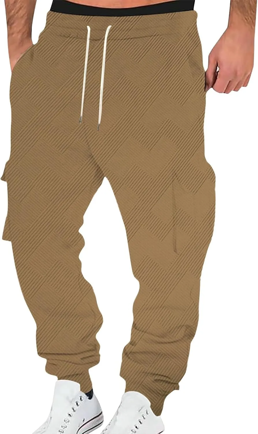 Mens Work Cargo Pants Lightweight Baggy Tactical Casual Cotton Gym Sweatpants Trousers