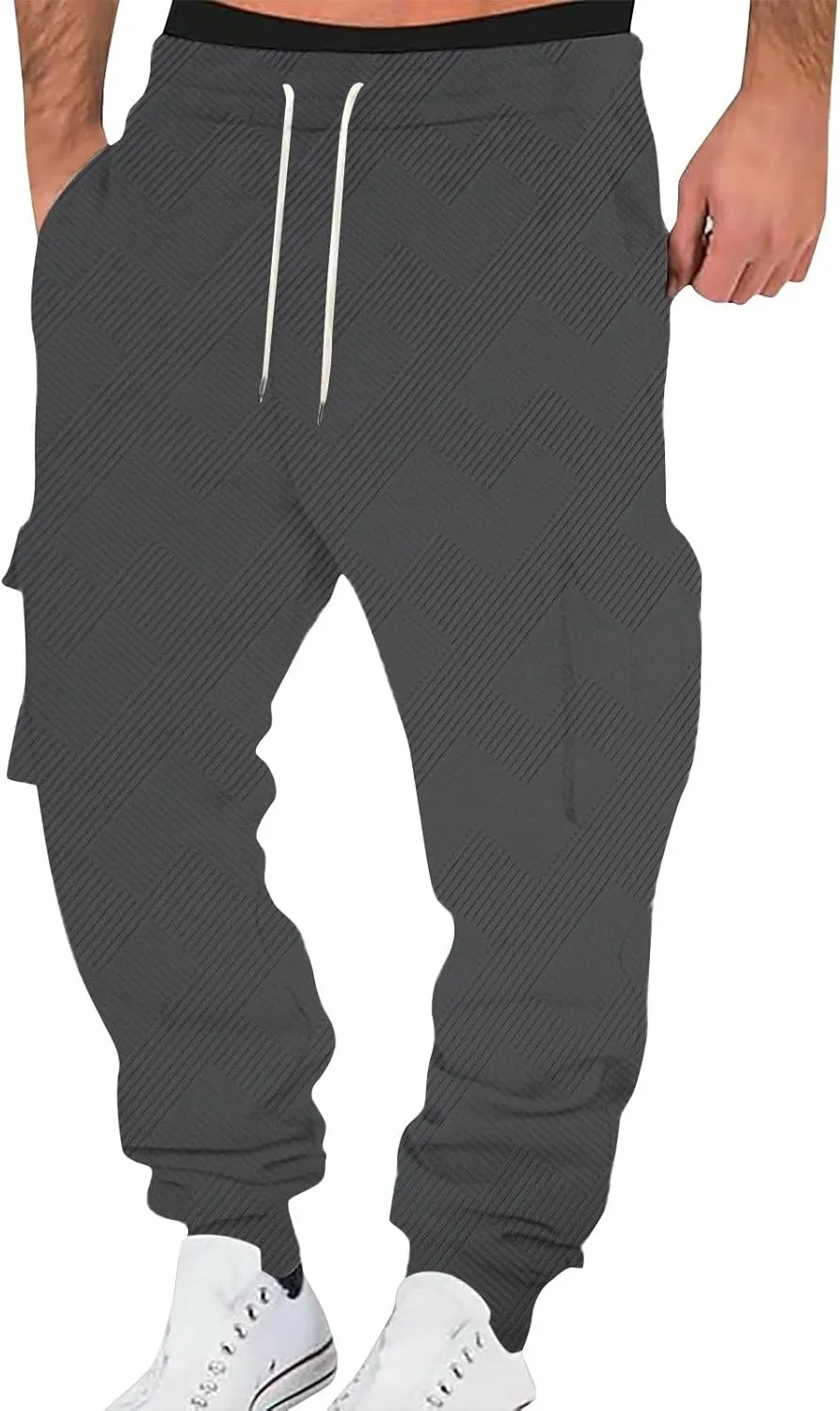 Mens Work Cargo Pants Lightweight Baggy Tactical Casual Cotton Gym Sweatpants Trousers