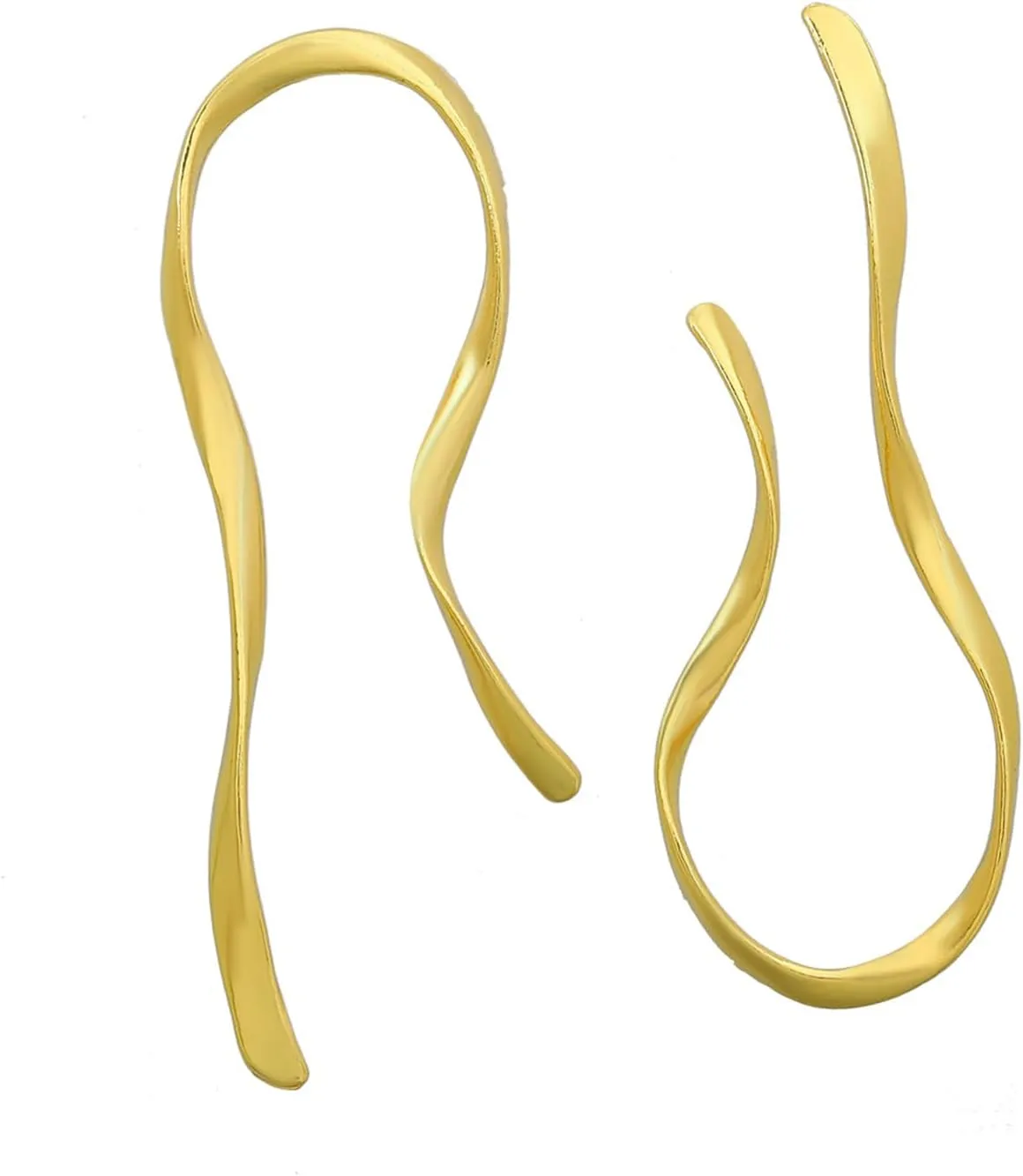 Minimalist Curved Linear Metal Bar Dangling Stud Earrings for Women Jewelry