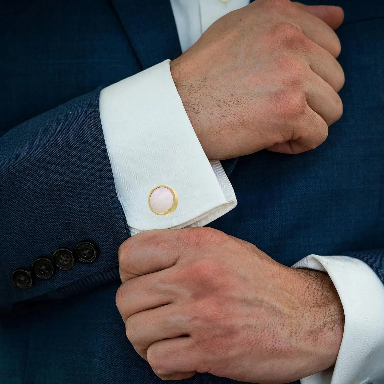 Mother of Pearl Men Cufflinks and Tie Clip Set Regular Necktie Tie Bar Pin Cuff Links for Wedding Business Shirt Tie