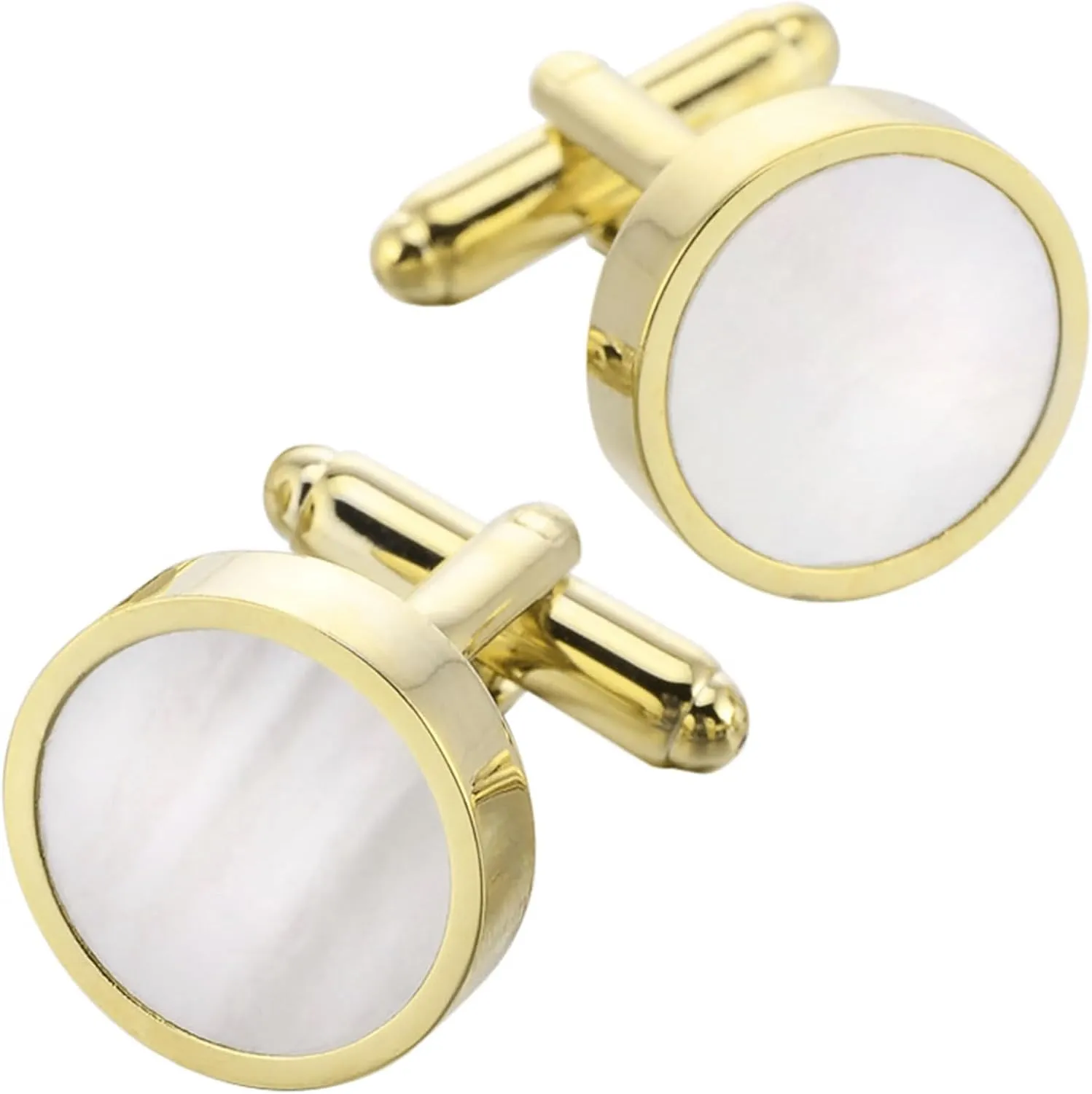 Mother of Pearl Men Cufflinks and Tie Clip Set Regular Necktie Tie Bar Pin Cuff Links for Wedding Business Shirt Tie