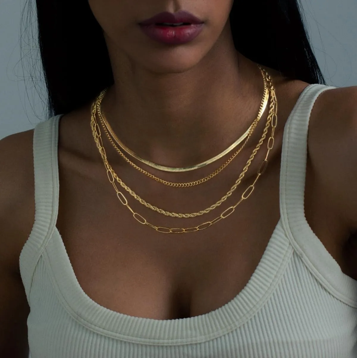 Necklace for Women 14K Real Gold Plated Dainty Diamond Pendant Choker Simple Trendy Charm Chain Necklace Jewelry Gift