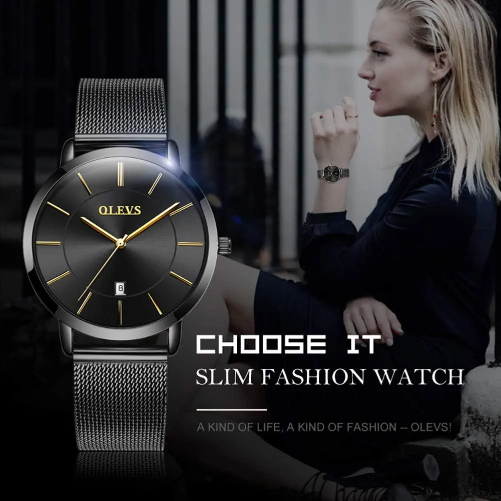 OLEVS Inexpensive Watches Women Analog Quartz Business Watch Stainless Steel Classic Waterproof Watches Unique Calendar Date Window Wrist Watch