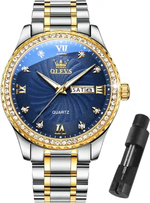OLEVS Mens WatchesBig Dial Watches for MenDay Date Watches MenMens Waterproof WatchesMens Stainless Steel WatchesAnalog Quartz Men's WatchesRelojes para Hombre