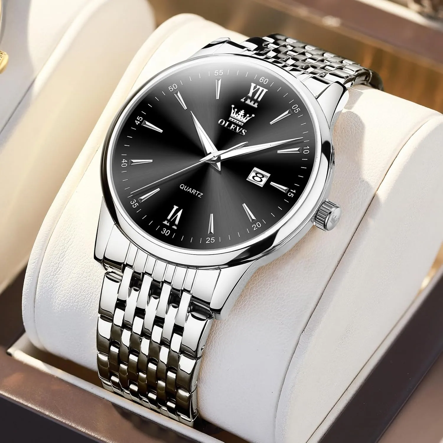 OLEVS Mens WatchesBig Dial Watches for MenDay Date Watches MenMens Waterproof WatchesMens Stainless Steel WatchesAnalog Quartz Men's WatchesRelojes para Hombre