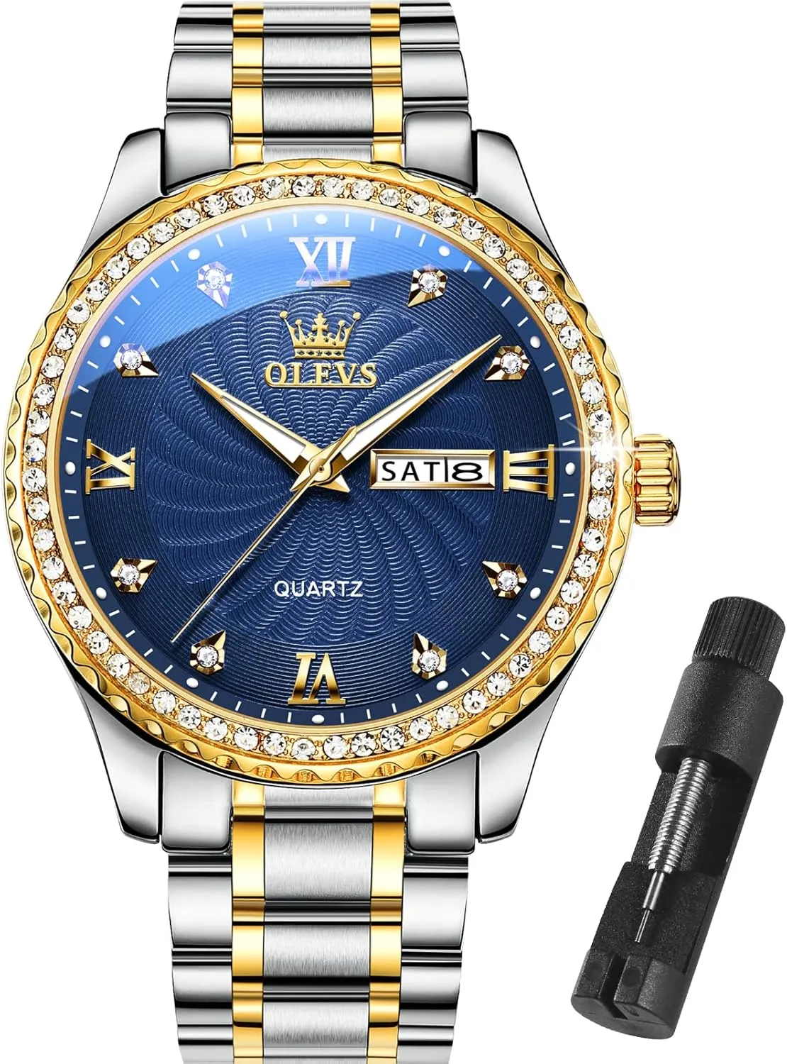 OLEVS Mens WatchesBig Dial Watches for MenDay Date Watches MenMens Waterproof WatchesMens Stainless Steel WatchesAnalog Quartz Men's WatchesRelojes para Hombre