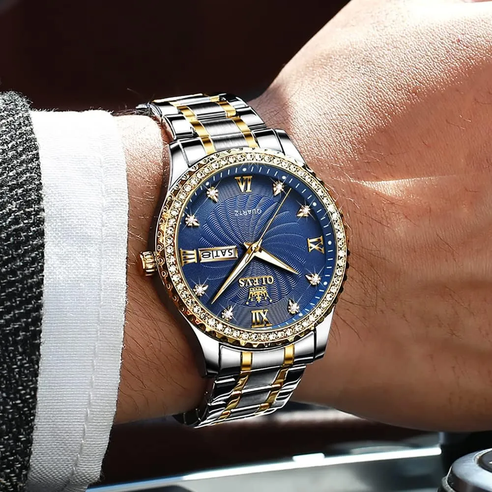 OLEVS Mens WatchesBig Dial Watches for MenDay Date Watches MenMens Waterproof WatchesMens Stainless Steel WatchesAnalog Quartz Men's WatchesRelojes para Hombre