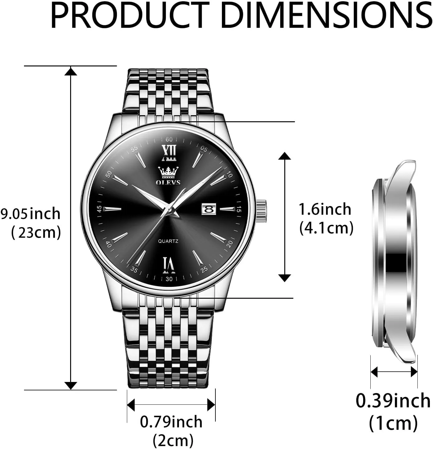 OLEVS Mens WatchesBig Dial Watches for MenDay Date Watches MenMens Waterproof WatchesMens Stainless Steel WatchesAnalog Quartz Men's WatchesRelojes para Hombre