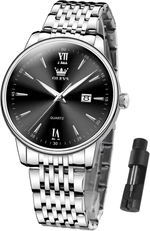 OLEVS Mens WatchesBig Dial Watches for MenDay Date Watches MenMens Waterproof WatchesMens Stainless Steel WatchesAnalog Quartz Men's WatchesRelojes para Hombre